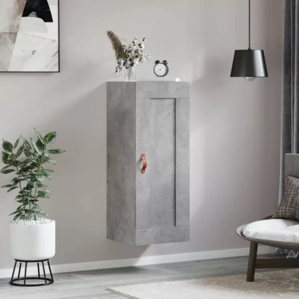 betonszürke szerelt fa fali szekrény 34,5x34x90 cm