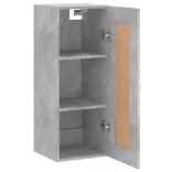 betonszürke szerelt fa fali szekrény 34,5x34x90 cm