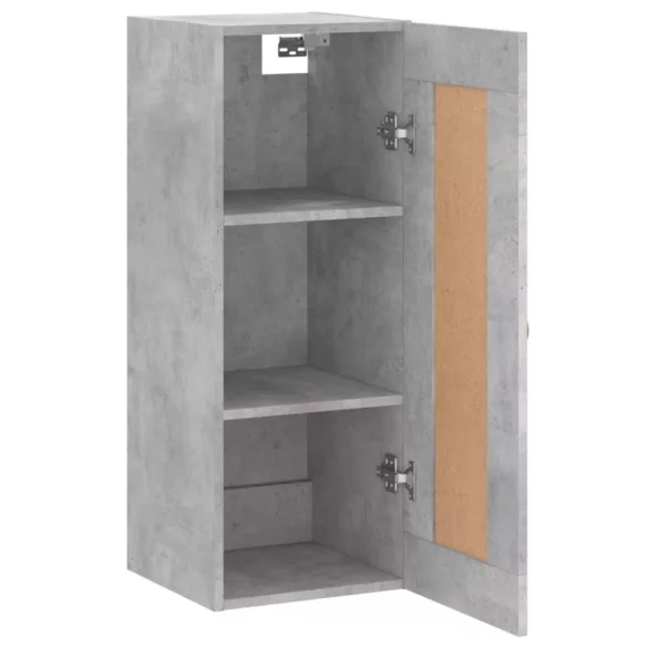 betonszürke szerelt fa fali szekrény 34,5x34x90 cm