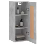 betonszürke szerelt fa fali szekrény 34,5x34x90 cm