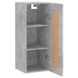 betonszürke szerelt fa fali szekrény 34,5x34x90 cm