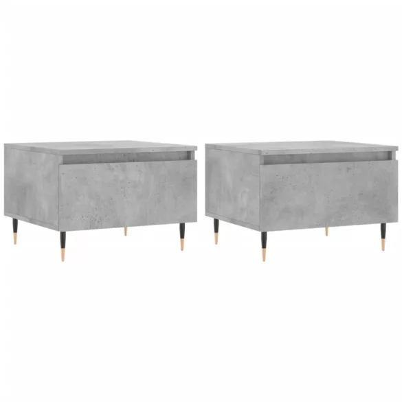 2 db betonszürke szerelt fa dohányzóasztal 50 x 46 x 35 cm