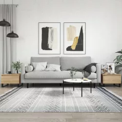   2 db sonoma tölgy szerelt fa dohányzóasztal 50 x 46 x 35 cm