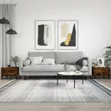 2 db füstös tölgy szerelt fa dohányzóasztal 50 x 46 x 35 cm