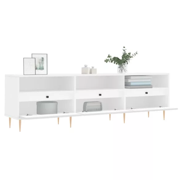 fehér szerelt fa TV-szekrény 150 x 30 x 44,5 cm