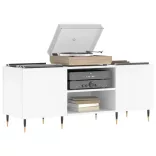 fehér szerelt fa hanglemezszekrény 121x38x48 cm