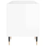 magasfényű fehér szerelt fa hanglemezszekrény 121x38x48 cm