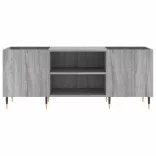 szürke sonoma színű szerelt fa hanglemezszekrény 121x38x48 cm