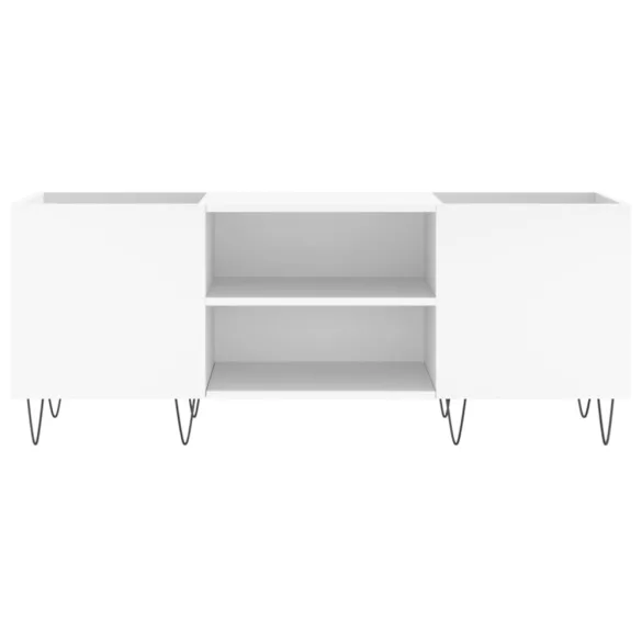 fehér szerelt fa hanglemezszekrény 121x38x48 cm