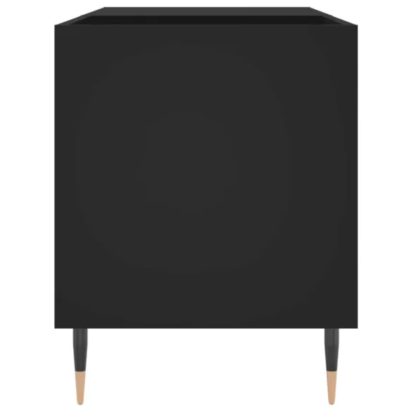 fekete szerelt fa hanglemezszekrény 85x38x48 cm