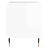 magasfényű fehér szerelt fa hanglemezszekrény 85x38x48 cm