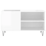 magasfényű fehér szerelt fa hanglemezszekrény 85x38x48 cm