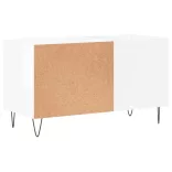 magasfényű fehér szerelt fa hanglemezszekrény 85x38x48 cm