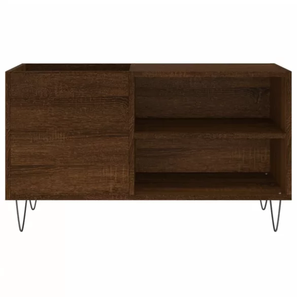 barna tölgyszínű szerelt fa hanglemezszekrény 85x38x48 cm