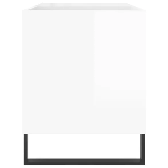 magasfényű fehér szerelt fa hanglemezszekrény 85x38x48 cm