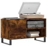 füstös tölgy színű szerelt fa hanglemezszekrény 85x38x48 cm