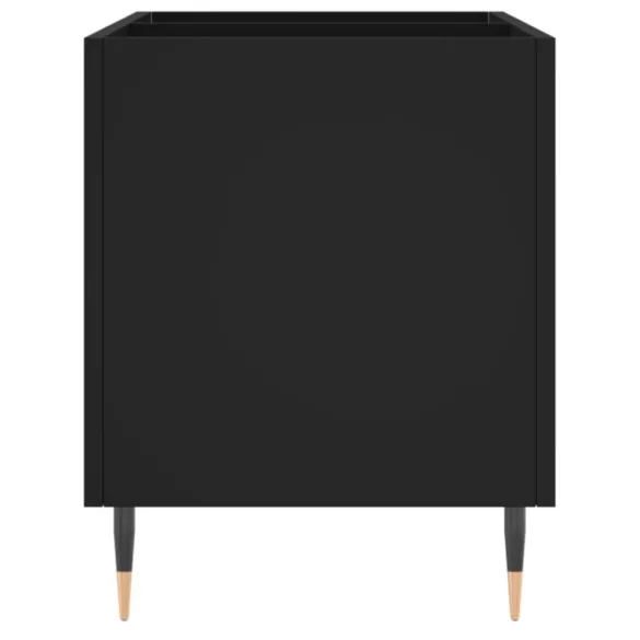 fekete szerelt fa hanglemezszekrény 74,5x38x48 cm