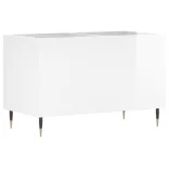 magasfényű fehér szerelt fa hanglemezszekrény 74,5x38x48 cm