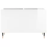 magasfényű fehér szerelt fa hanglemezszekrény 74,5x38x48 cm