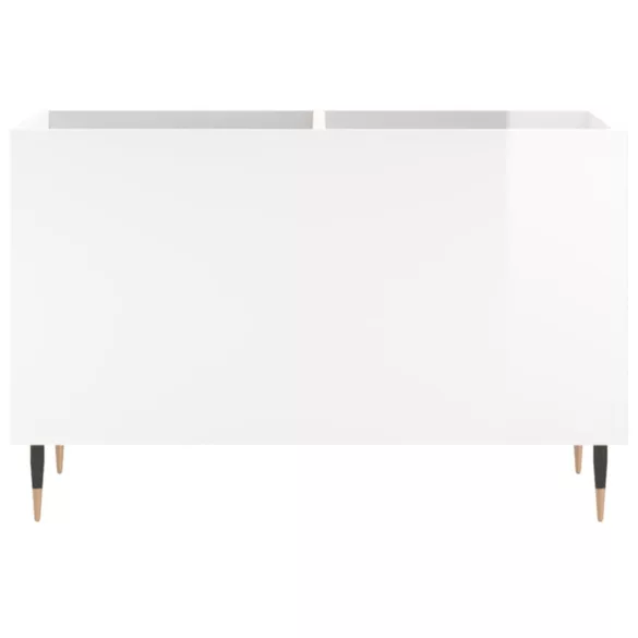 magasfényű fehér szerelt fa hanglemezszekrény 74,5x38x48 cm