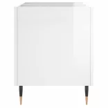 magasfényű fehér szerelt fa hanglemezszekrény 74,5x38x48 cm