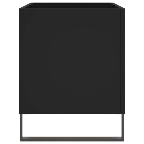 fekete szerelt fa hanglemezszekrény 74,5x38x48 cm