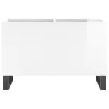 magasfényű fehér szerelt fa hanglemezszekrény 74,5x38x48 cm