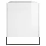 magasfényű fehér szerelt fa hanglemezszekrény 74,5x38x48 cm