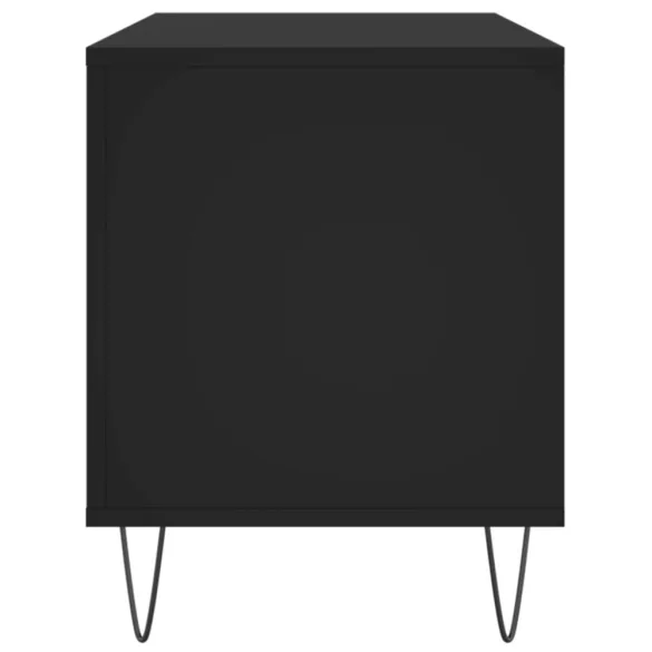 fekete szerelt fa hanglemezszekrény 100 x 38 x 48 cm