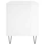 magasfényű fehér szerelt fa hanglemezszekrény 100 x 38 x 48 cm