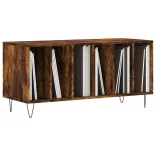 füstös tölgy színű szerelt fa hanglemezszekrény 100x38x48 cm