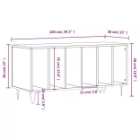 füstös tölgy színű szerelt fa hanglemezszekrény 100x38x48 cm