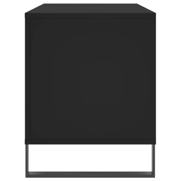 fekete szerelt fa hanglemezszekrény 100 x 38 x 48 cm