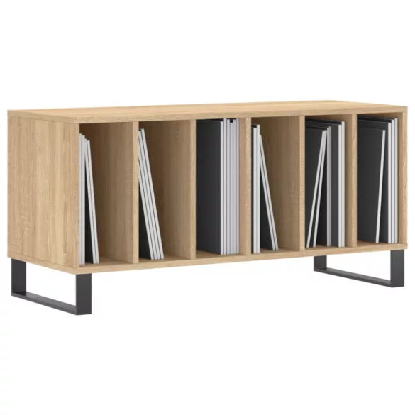 sonoma tölgy színű szerelt fa hanglemezszekrény 100x38x48 cm