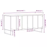 betonszürke szerelt fa hanglemezszekrény 100 x 38 x 48 cm