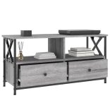 szürke sonoma színű szerelt fa és vas TV-szekrény 90x33x45 cm
