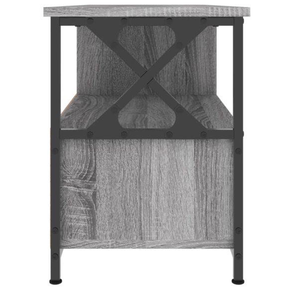szürke sonoma színű szerelt fa és vas TV-szekrény 90x33x45 cm