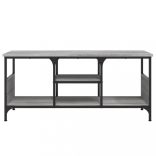 szürke sonoma színű szerelt fa és vas TV-szekrény 100x35x45 cm