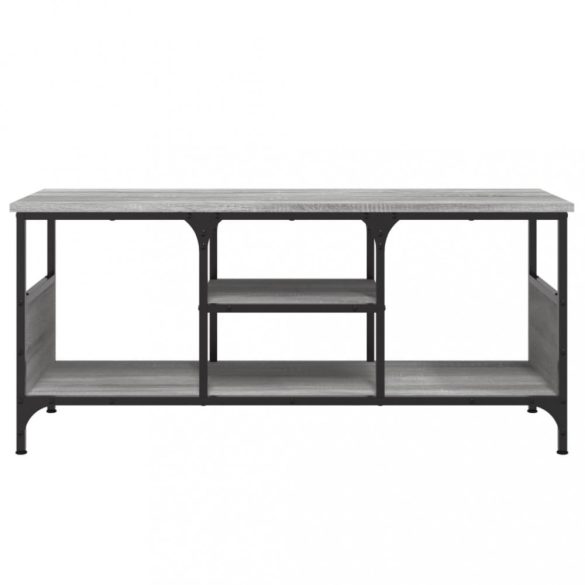 szürke sonoma színű szerelt fa és vas TV-szekrény 100x35x45 cm