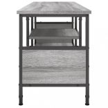 szürke sonoma színű szerelt fa és vas TV-szekrény 100x35x45 cm