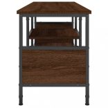 barna tölgyszínű szerelt fa és vas TV-szekrény 100x35x45 cm