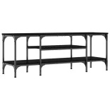 fekete szerelt fa és vas TV-szekrény 121x35x45 cm