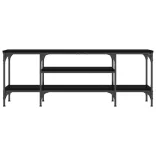 fekete szerelt fa és vas TV-szekrény 121x35x45 cm