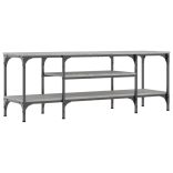 szürke sonoma színű szerelt fa és vas TV-szekrény 121x35x45 cm