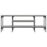szürke sonoma színű szerelt fa és vas TV-szekrény 121x35x45 cm