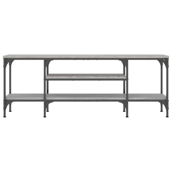 szürke sonoma színű szerelt fa és vas TV-szekrény 121x35x45 cm