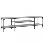 szürke sonoma színű szerelt fa és vas TV-szekrény 161x35x45 cm