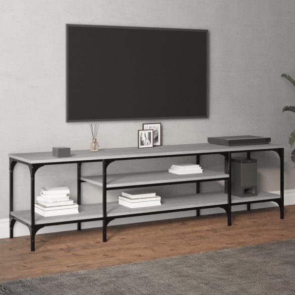 szürke sonoma színű szerelt fa és vas TV-szekrény 161x35x45 cm