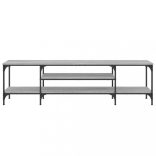 szürke sonoma színű szerelt fa és vas TV-szekrény 161x35x45 cm