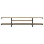 sonoma tölgy színű szerelt fa és vas TV-szekrény 201x35x45 cm